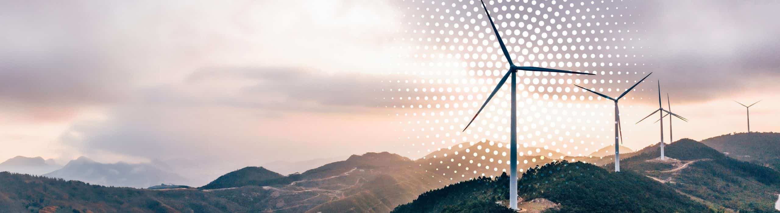 wind turbines on a hill